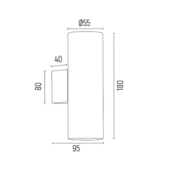 væglampe Marion, messing Højde 18 cm Stål op/ned^Euluna Online