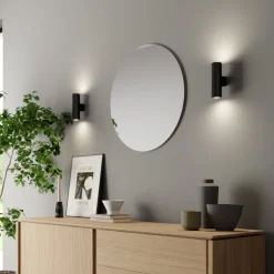 Euluna Væglamper|Væglamper>væglampe Marion, sort Højde 18 cm Stål op/ned