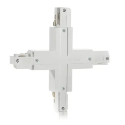 Eutrac Skinnesystem>X-stik med mulighed for strømtilførsel, hvid