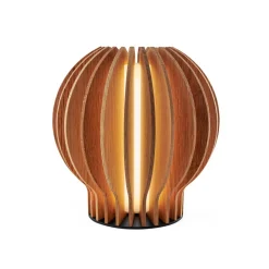 Eva Solo LED-bordlampe Radiant, lyst træ, Ø 14 cm, USB
