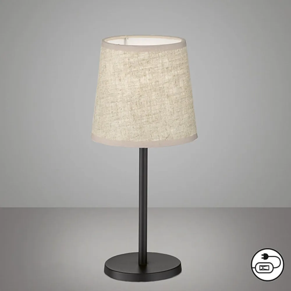 FH Lighting Bordlamper>Eve bordlampe, hørskærm, sort/sand