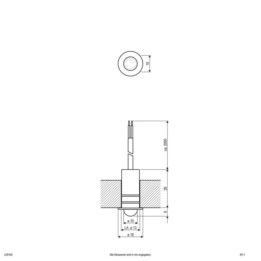 EVN LD5102 lampe 12 V IP68 0,3 W 830, linse
