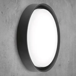 EVN LED udendørs loftlampe Tectum, antracit, Ø 25 cm