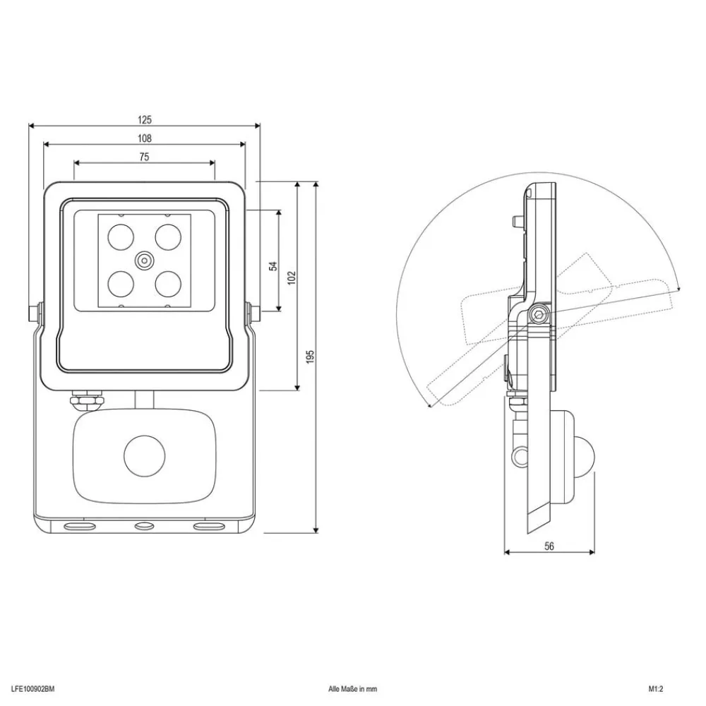 EVN Væglampe Med Sensor|Udendørs Spot>Panthera udendørsspot sensor IP44 10 W 3.000 K