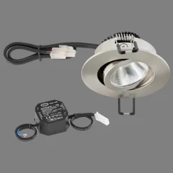 PC20 indbygningslampe, fasedæmper 3.000 K stål^EVN Best