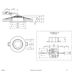EVN PC20 indbygningslampe, fasedæmper 3.000 K hvid