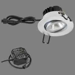 PC65 udendørs indbygningslampe rund 3000K krom mat^EVN Outlet