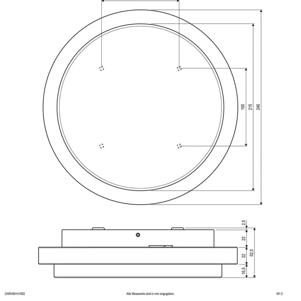 Tectum LED udendørs loftlampe, rund, Ø 24,6 cm^EVN