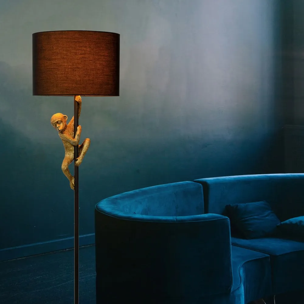 Lucide Gulvlamper|Gulvlamper>Extravaganza Chimp gulvlampe, guld mat/sort