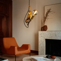 Lucide Extravaganza Chimp pendel, guld mat/sort