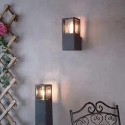 Deko-Light Væglamper>Facado II udendørs væglampe, grå/røggrå, bredde 11 cm, IP65