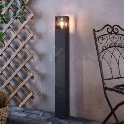 Deko-Light Facado II vejlampe, højde 100 cm, grå/røget 11 x 11 cm IP65