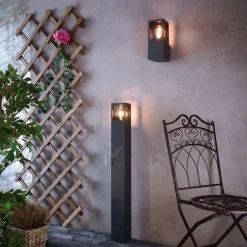 Deko-Light Facado II vejlampe, højde 100 cm, grå/røget 11 x 11 cm IP65