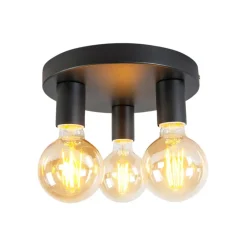 Facil loftlampe, 3 lyskilder, sort^QAZQA Discount