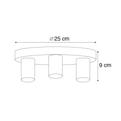 Facil loftlampe, 3 lyskilder, sort^QAZQA Discount