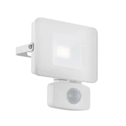 EGLO Væglampe Med Sensor|Udendørs Spot>Faedo 3 udendørs LED-spot med sensor, hvid, 10 W