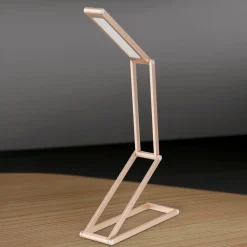 ORION Falto LED genopladelig bordlampe, guldfarvet, aluminium, justerbar