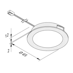 Hera FAR 58 integreret LED-møbellys, stål 3 W 3.000 K