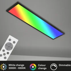 Farvet LED-panel, dæmpbart, RGB, CCT, 100x25cm^Briloner Discount