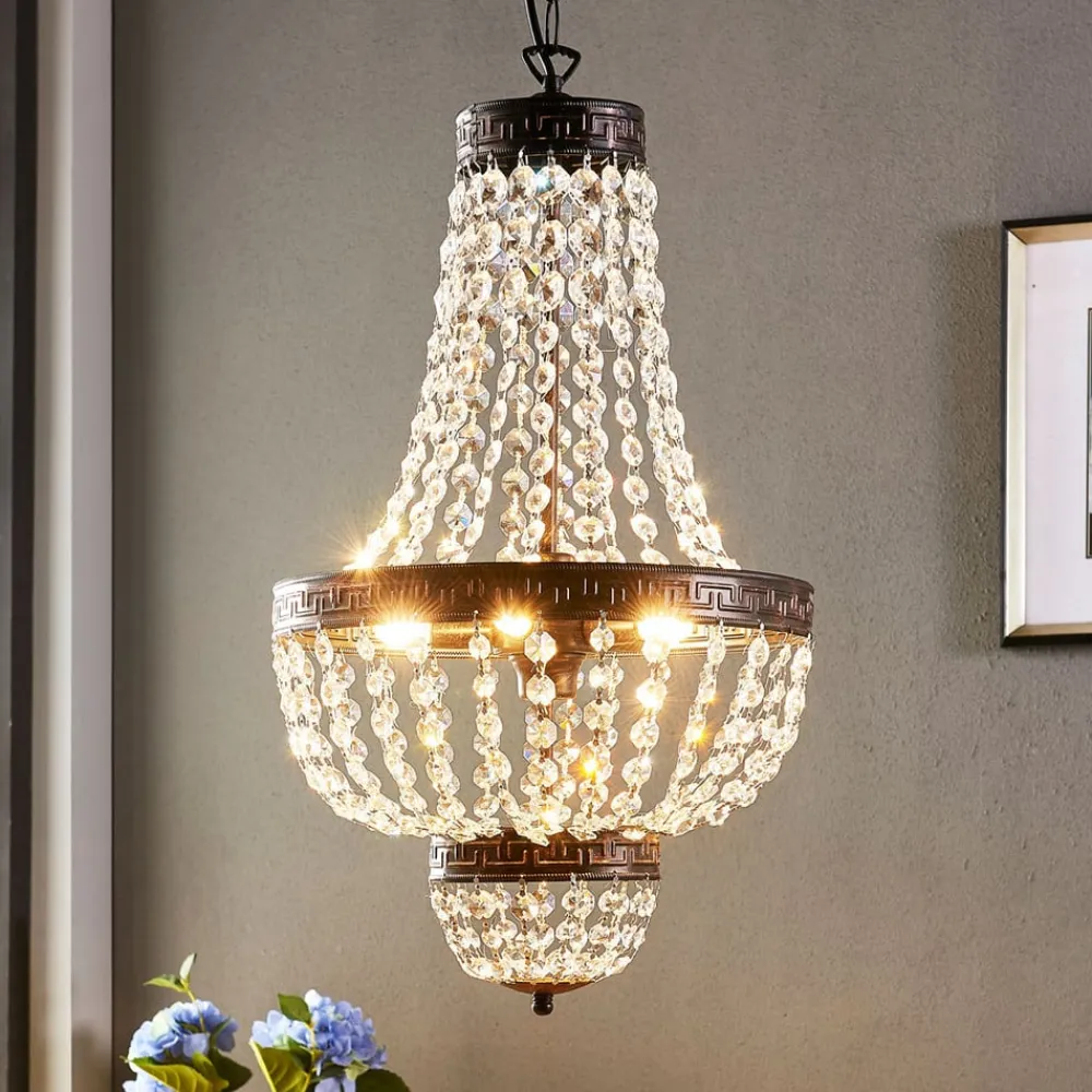 Fascinerende pendellampe Jorve med krystal^Lindby Online