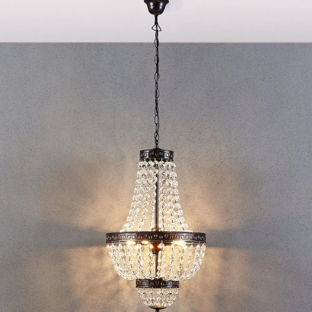 Fascinerende pendellampe Jorve med krystal^Lindby Online