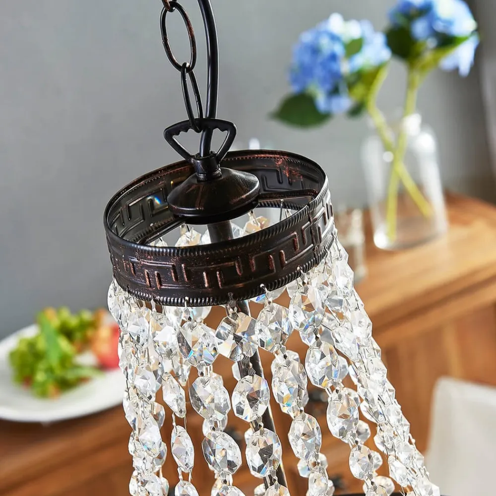 Fascinerende pendellampe Jorve med krystal^Lindby Online