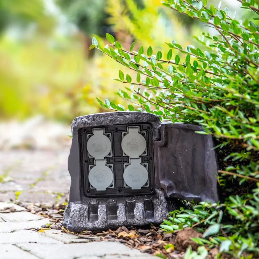 4-faset strømfordeler Træstub til udendørs^Heitronic Online