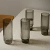 ferm LIVING Møbel Og Interiør>Longdrink-glas Ripple, grå, 300 ml, glas, sæt med 4 stk