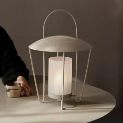 Lygte Abri, beige, stål, glas, Ø 30 cm^ferm LIVING Sale