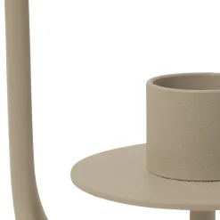 ferm LIVING Lysestage Sway, beige, højde 30 cm, jern