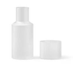 ferm LIVING Møbel Og Interiør>Ripple Lille karaffelsæt, hvid, glas, 2 dele