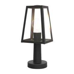 LUTEC Fia sokkellampe i mat sort med klart glas