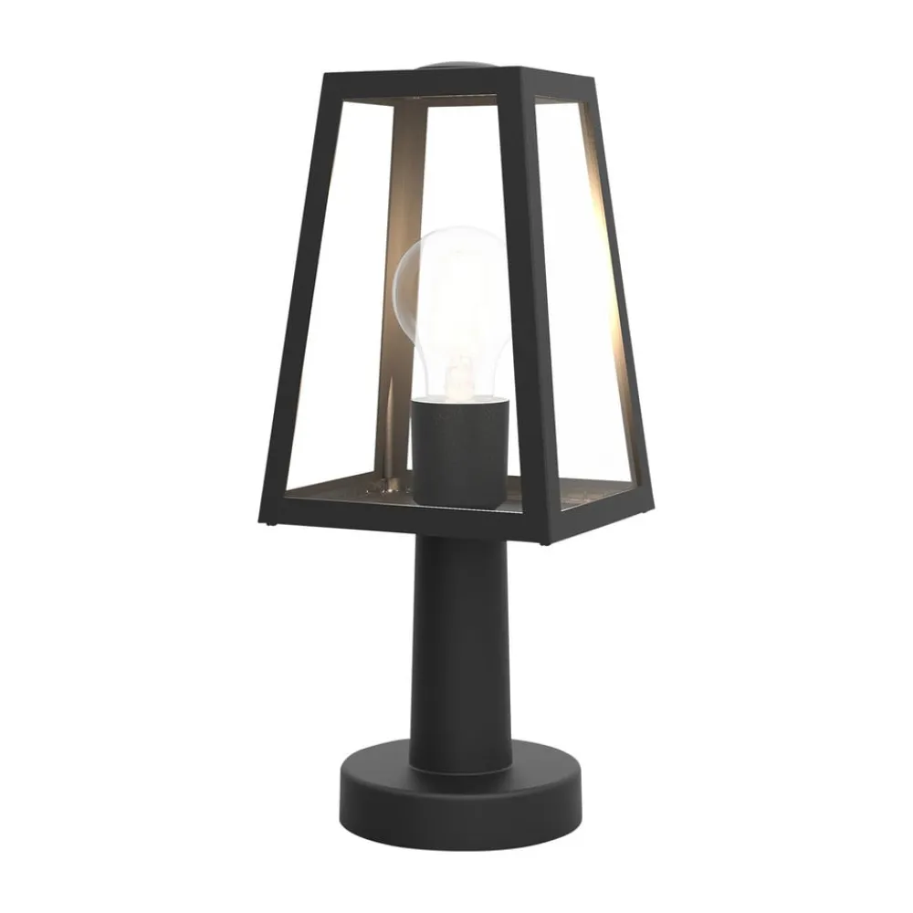 LUTEC Fia sokkellampe i mat sort med klart glas