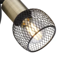 Globo Fiastra væglampe, sort/antik messing