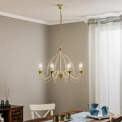 FILO lysekrone, 8 lyskilder, hvid-antik^Kögl Best