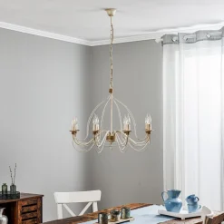 FILO lysekrone, 8 lyskilder, hvid-antik^Kögl Best