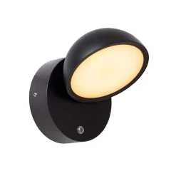Finn LED-væglampe, sort, IP54, dag/nat-sensor^Lucide Best