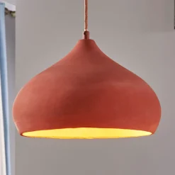 Lindby Pendellamper>Fiona terrakotta hængelampe i smuk form