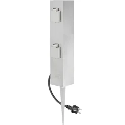 Firdobbelt stikdåse søjle Connect S4 m. jordspyd Jordspyd^Ledino New