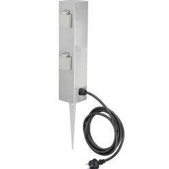 Firdobbelt stikdåse søjle Connect S4 m. jordspyd Jordspyd^Ledino New