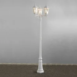 Konstsmide Lygtepæle>Firenze lygtepæl, 3 lyskilder, hvid