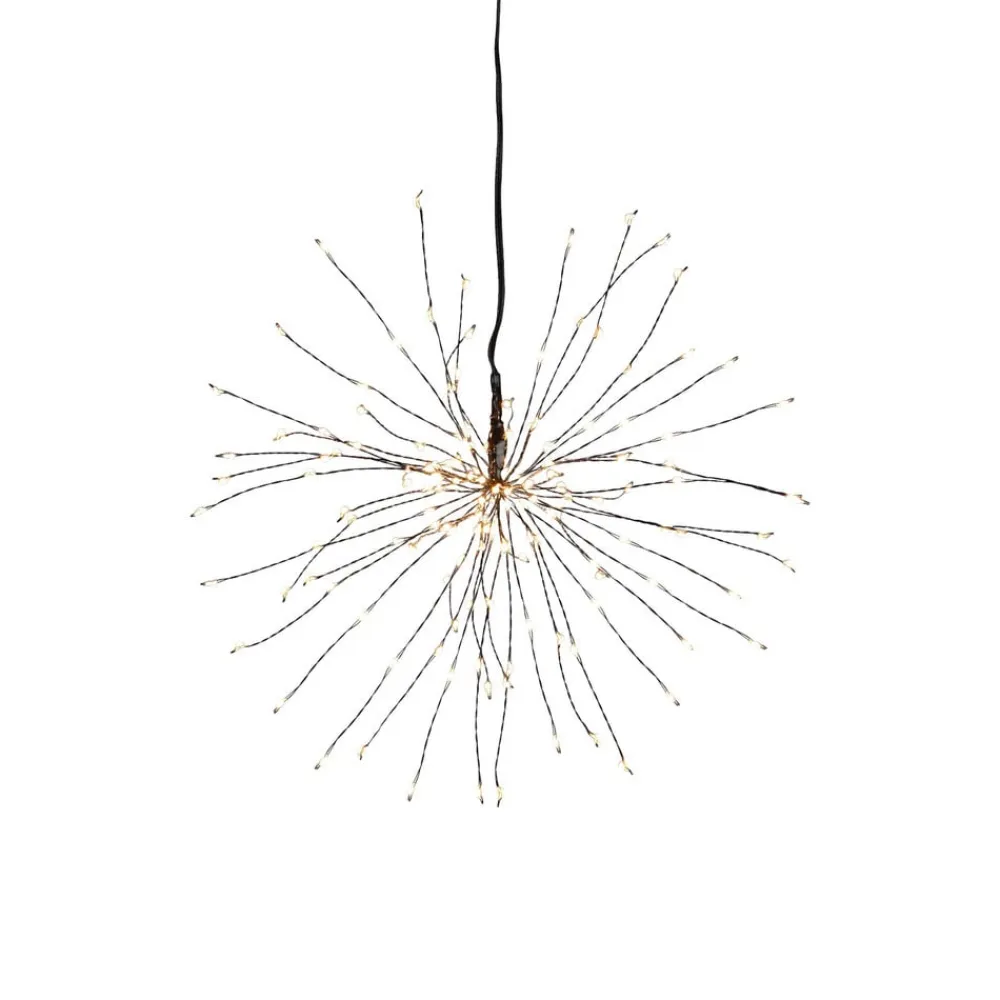 STAR TRADING Dekorationsbelysning>Firework LED-hængelampe, sort, metal, Ø 26 cm, stik