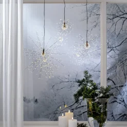 STAR TRADING Dekorationsbelysning>Firework LED-hængelampe, sort, metal, Ø 26 cm, stik