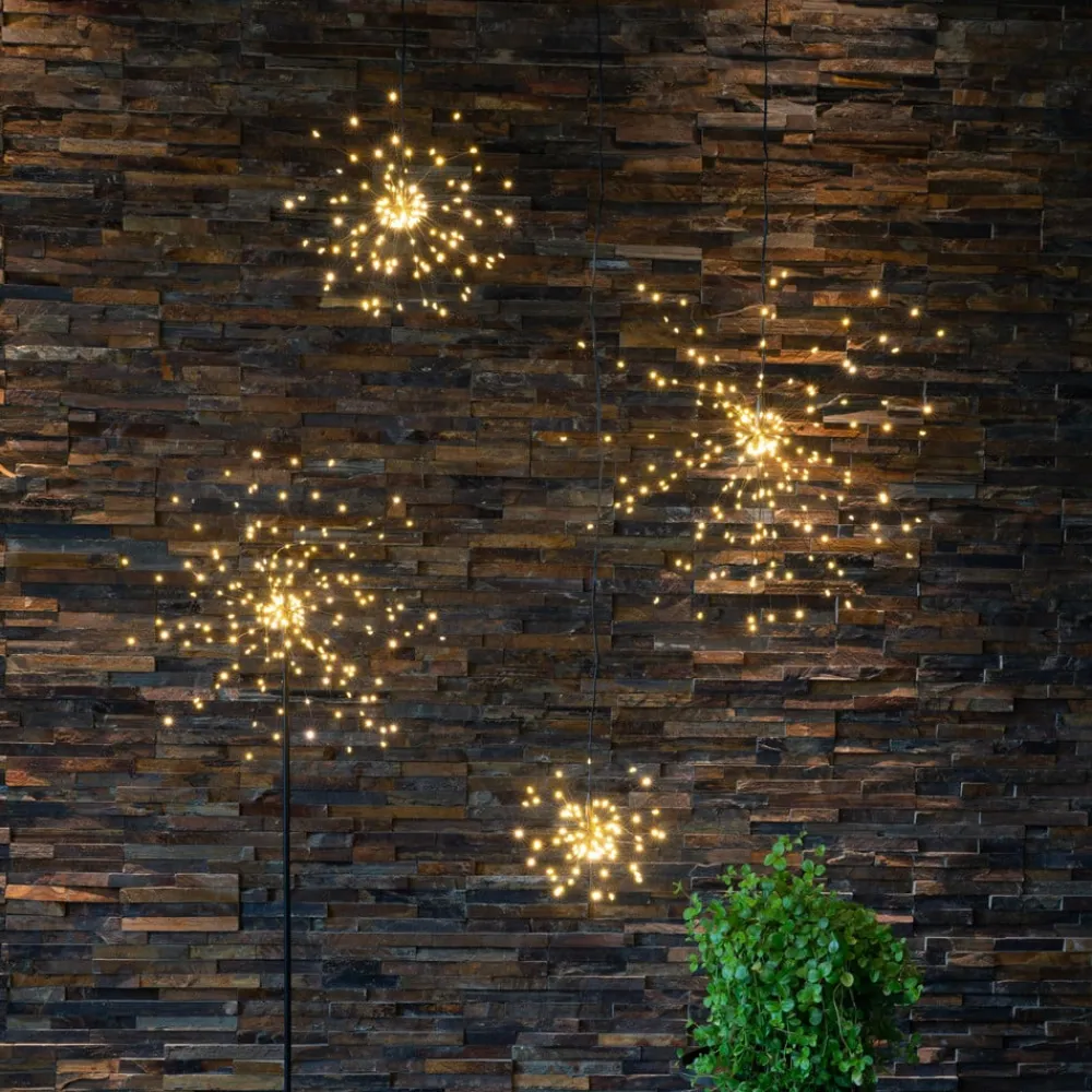 STAR TRADING Dekorationsbelysning>Firework LED-hængelampe, sort, metal, Ø 26 cm, stik