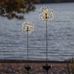 STAR TRADING Firework LED-solcellelampe med jordspyd, 85 cm