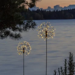 STAR TRADING Firework LED-solcellelampe med jordspyd, 85 cm