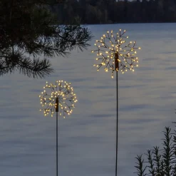 STAR TRADING Firework LED-solcellelampe med jordspyd, 85 cm