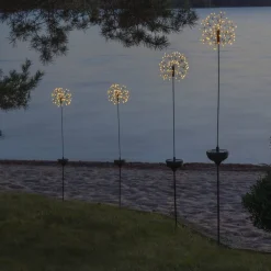STAR TRADING Firework LED-solcellelampe med jordspyd, 85 cm