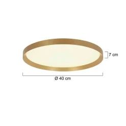 Steinhauer Flady loftlampe, guldfarvet, Ø 40 cm direkte/indirekte