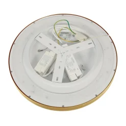 Steinhauer Flady loftlampe, guldfarvet, Ø 40 cm direkte/indirekte